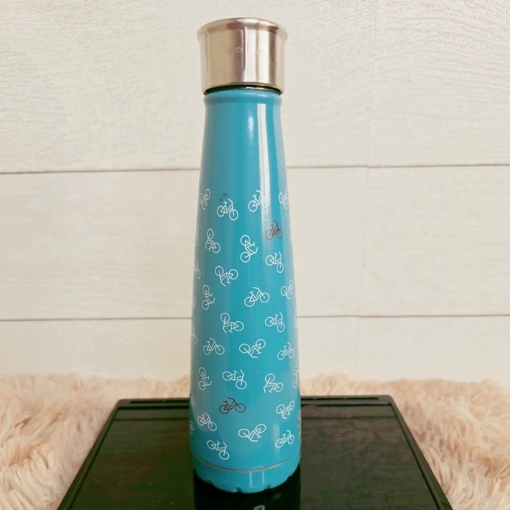 Swell Blue Bicycle Design Bottle with Silver Cap 2010